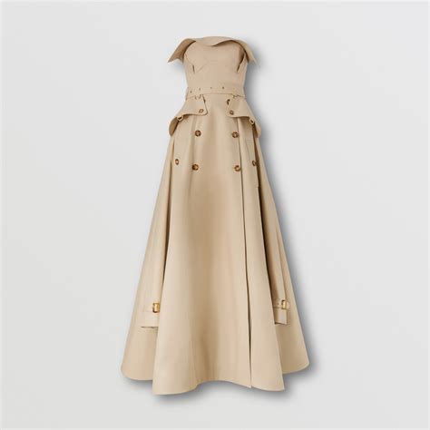 burberry gabardine belted trench gown